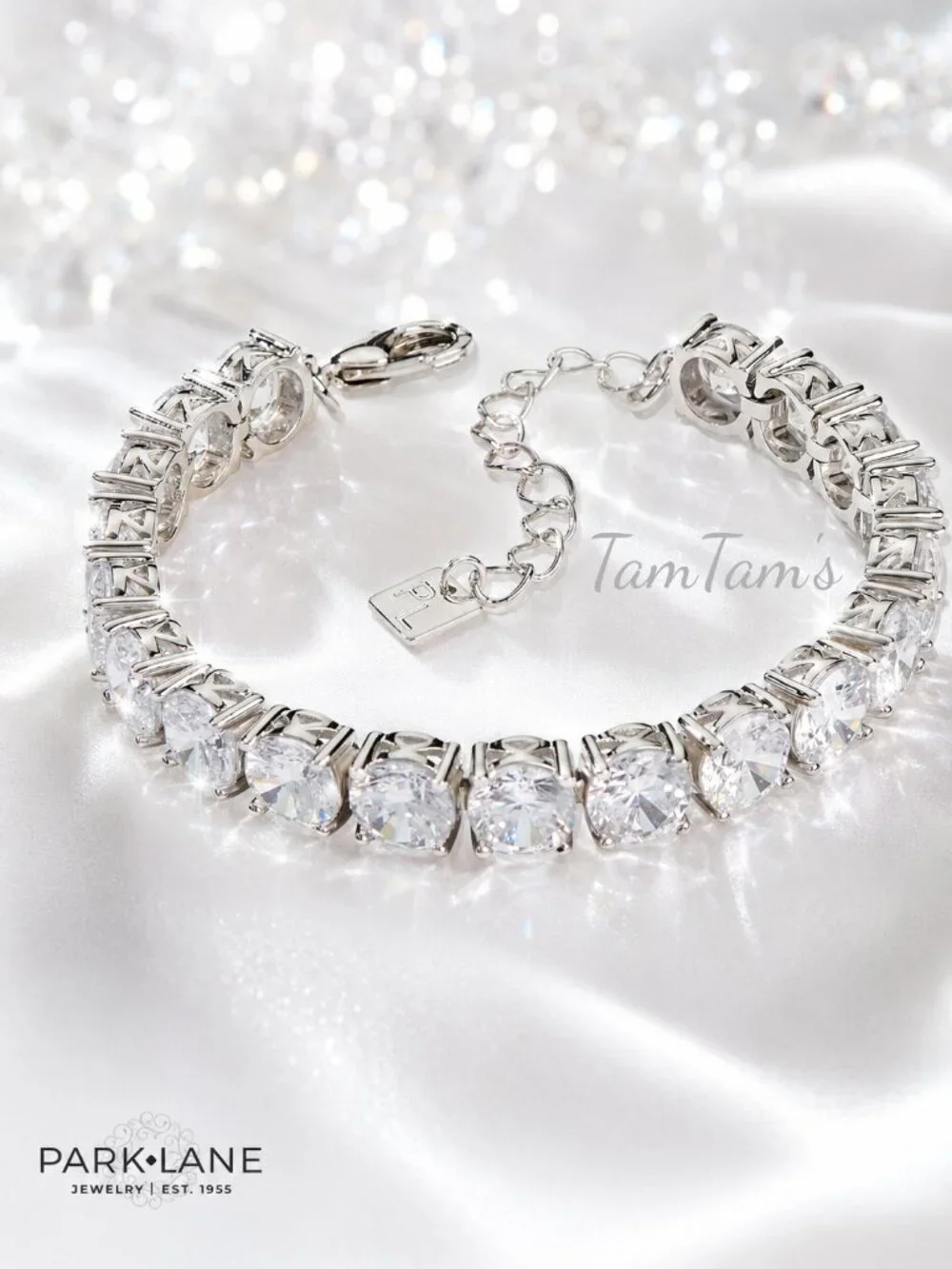 Park Lane Silver Clear Impression Tennis Bracelet